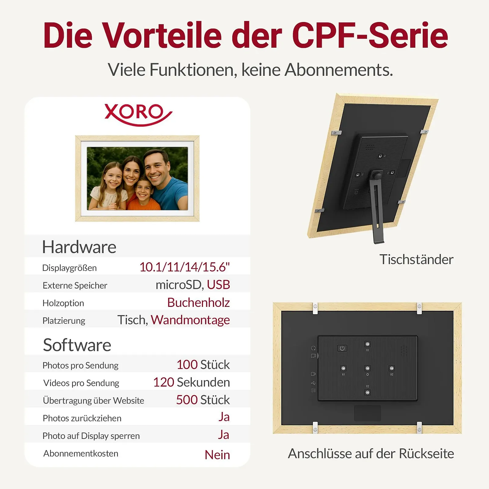 Цифровая фоторамка XORO 10.1 дюйма Full HD IPS Touch Display 32GB WiFi Бук, фото №7