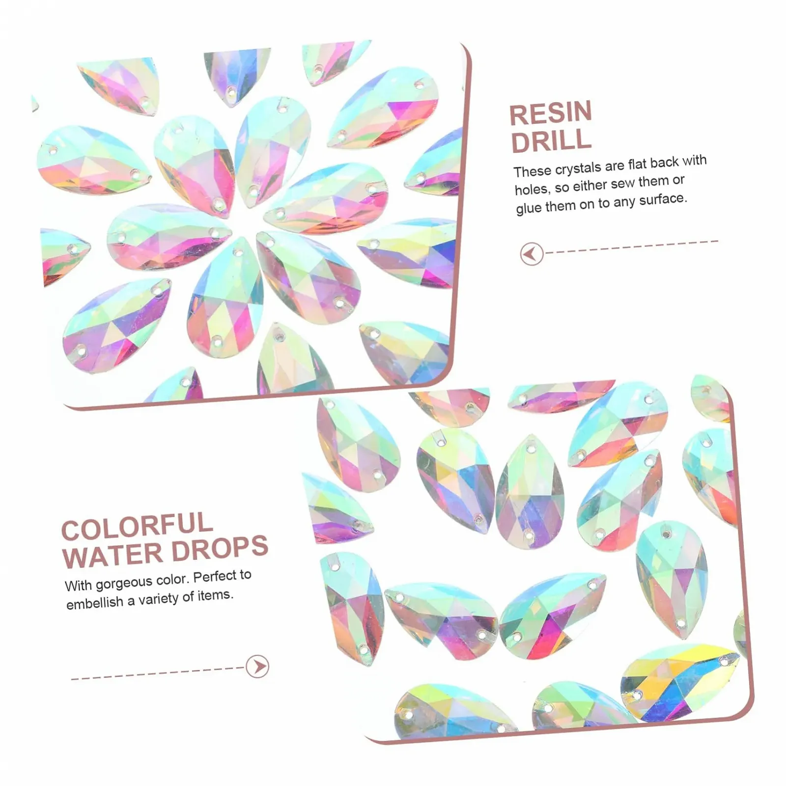 Краплі POPETPOP Стрази 100шт Кристал, фото №7