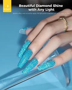 Гель-лак BURANO Glitter, 7.3 мл, світловідбивний гель-лак для нігтів, синій, голографічний, потребує полімеризації S24 synthetic.ua - Фото 1