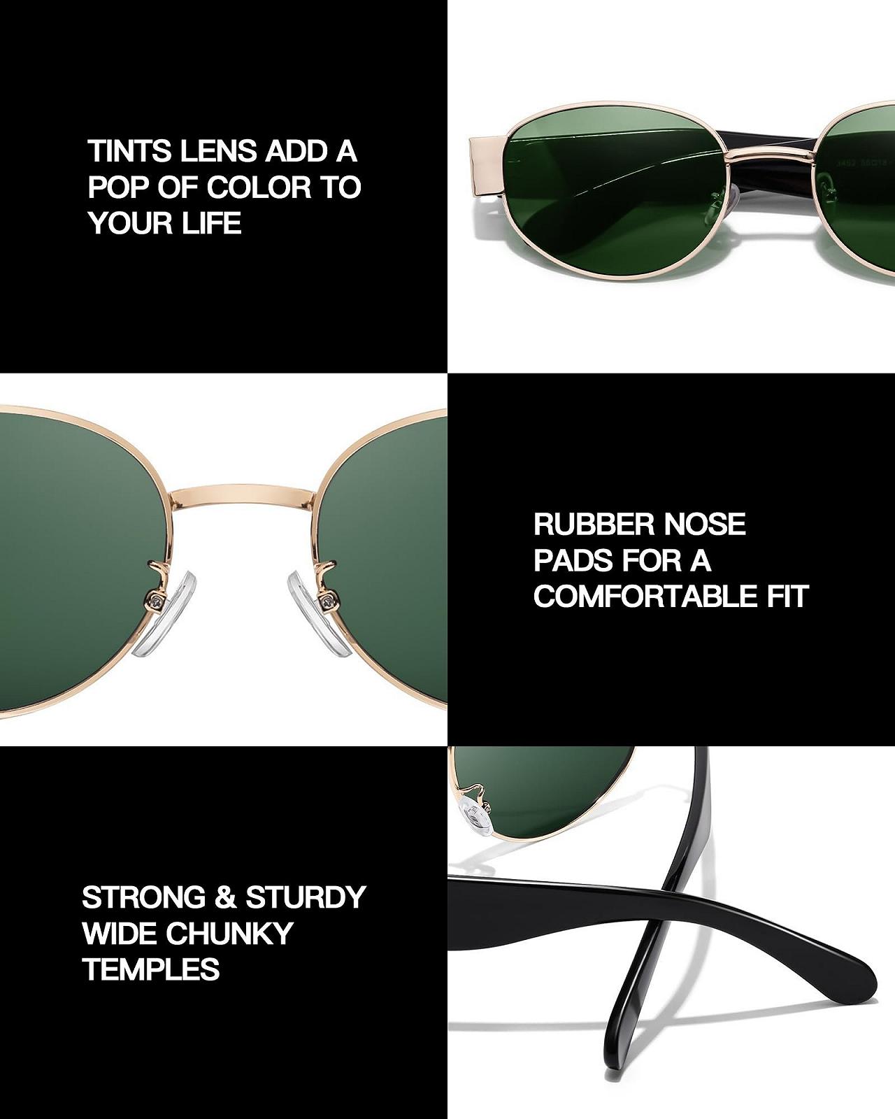 Сонцезахисні окуляри Retro Enafad для жінок і чоловіків, овальні, металеві, класичні, захист UV400, фото №5