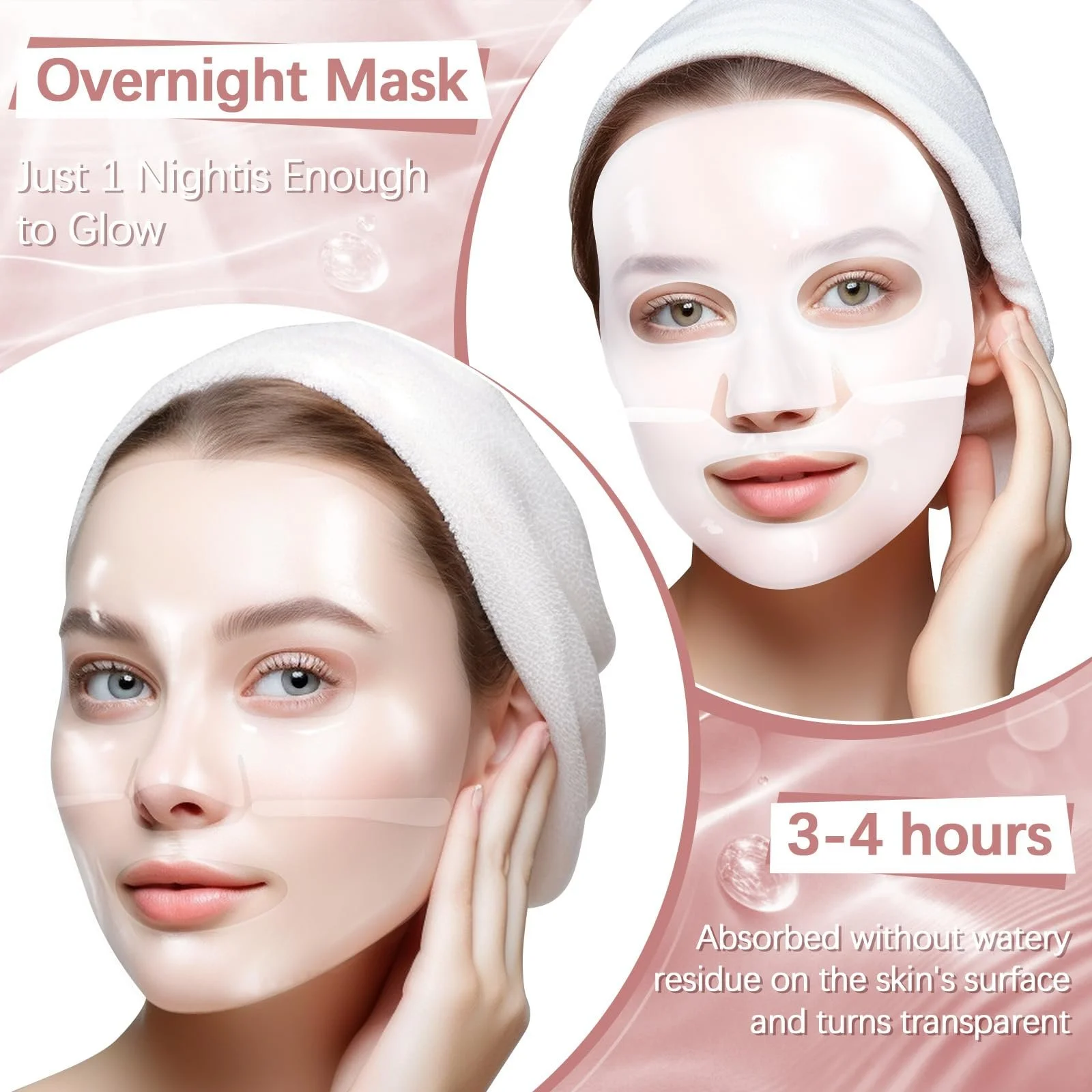 Маска Коллагеновая для лица в упаковке 5 штук, лифтинг и укрепление, увлажняющая, антивозрастная, уменьшает мимические морщины, растворимый коллаген, ночная маска для лица (B), фото №6