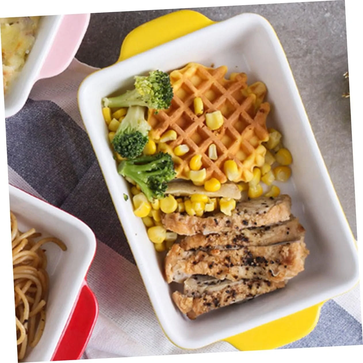 Форма для запікання BESTYASH керамічна прямокутна термостійка з кришкою жовта, фото №4 Форма для запікання BESTYASH керамічна прямокутна термостійка з кришкою жовта, фото №4