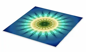 Постер-наклейка Mandala Blue Light Christine Bässler Квітка життя 40 x 40 см synthetic.ua - Фото 1