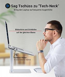 Подставка для ноутбука supamir с регулировкой высоты, для стола, стоячая, DJ-подставка для ноутбука, компактная альтернатива стоячему столу, подходит для MacBook и всех ноутбуков 13-16,5 дюймов, серебристая synthetic.ua - Фото 1