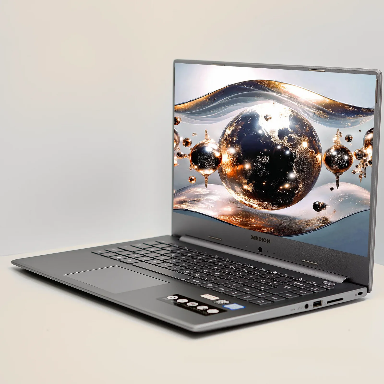 Ноутбук 15.6'' Medion (Lenovo Group) Akoya P15646 | Intel Core i7-8565U | IPS (1920x1080) FullHD | RAM 8 ГБ | SSD 256 ГБ | Nvidia GeForce MX250 | Intel UHD Graphics 620 | Метал | Win11 (5074), фото №2