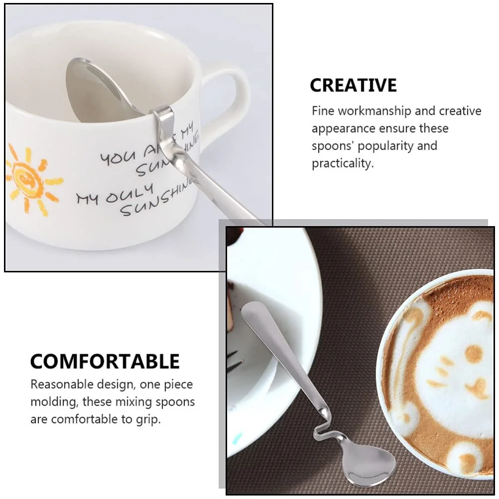 Ложка для кави з нержавіючої сталі BESTonZON, вигнута ручка, підвісний дизайн, фото №4 Ложка для кави з нержавіючої сталі BESTonZON, вигнута ручка, підвісний дизайн, фото №4