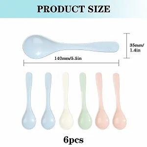 Ложки Пшеничные, Набор 6 шт, Ложки для яиц, Маленькие ложки, Многоразовые ложки для йогурта, Ложки для супа, Ложки для кофе, Ложки для мороженого, Ложки для джема, Разноцветные synthetic.ua - Фото 1