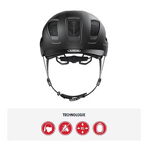 Шолом Міський ABUS Hyban 2.0 ABS із Заднім Ліхтарем Velvet Black synthetic.ua - Фото 1
