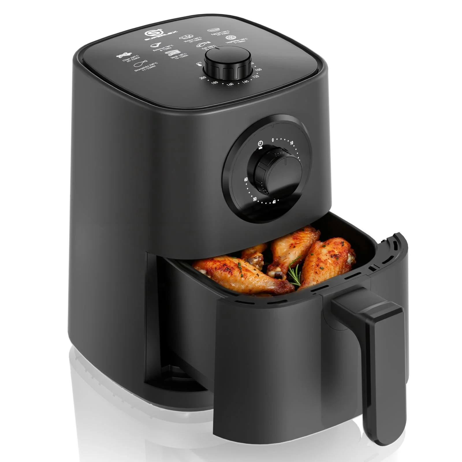 Мультипіч Mini Airfryer 2.5 л 1000 Вт ручний таймер Чорна, фото №1 Мультипіч Mini Airfryer 2.5 л 1000 Вт ручний таймер Чорна, фото №1