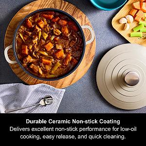 Жаровня Morphy Richards 851254 24 см Литой алюминий Антипригарная Кремовая synthetic.ua - Фото 1