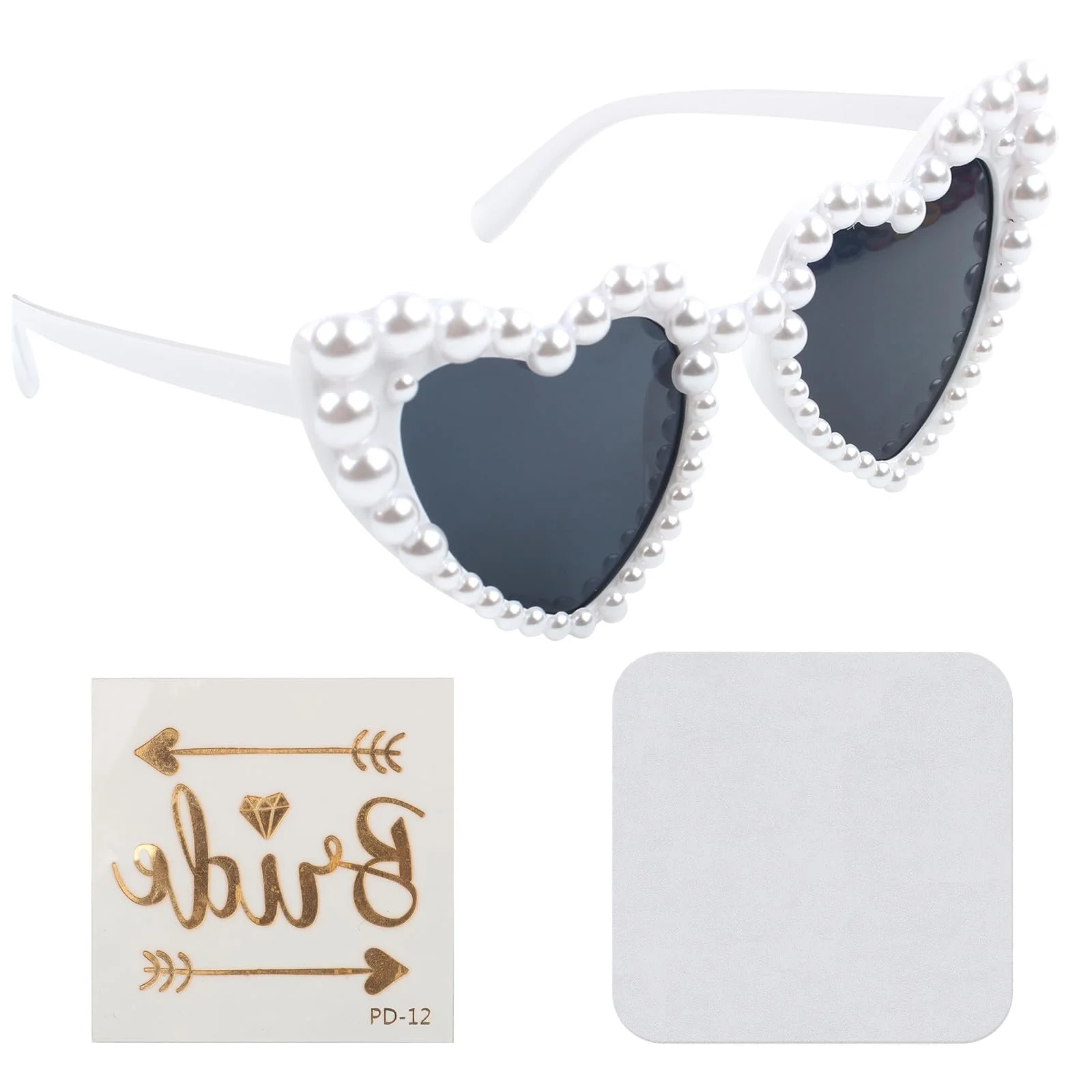 Солнцезащитные очки GOWTX Ретро Сердце Жемчуг, фото №1