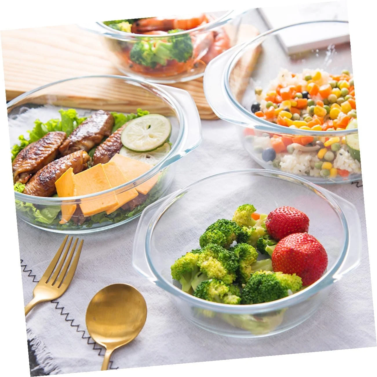 Чаша Homoyoyo із загартованого скла з кришкою 0.65 л термостійка прозора, фото №5