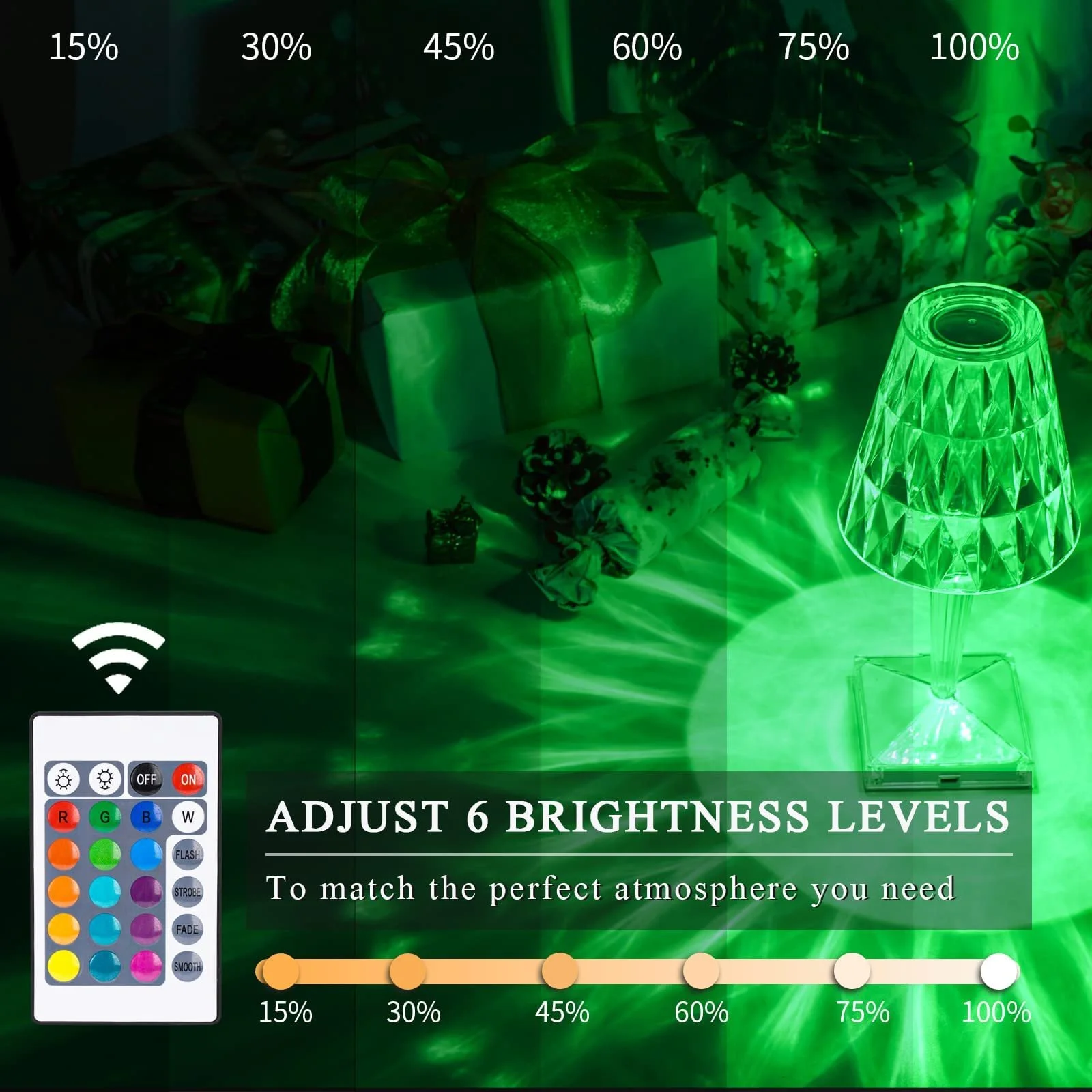 Настільна лампа KEAGAN Crystal Battery 2000 мАг 16 Colour Modes USB-C RGB, фото №4