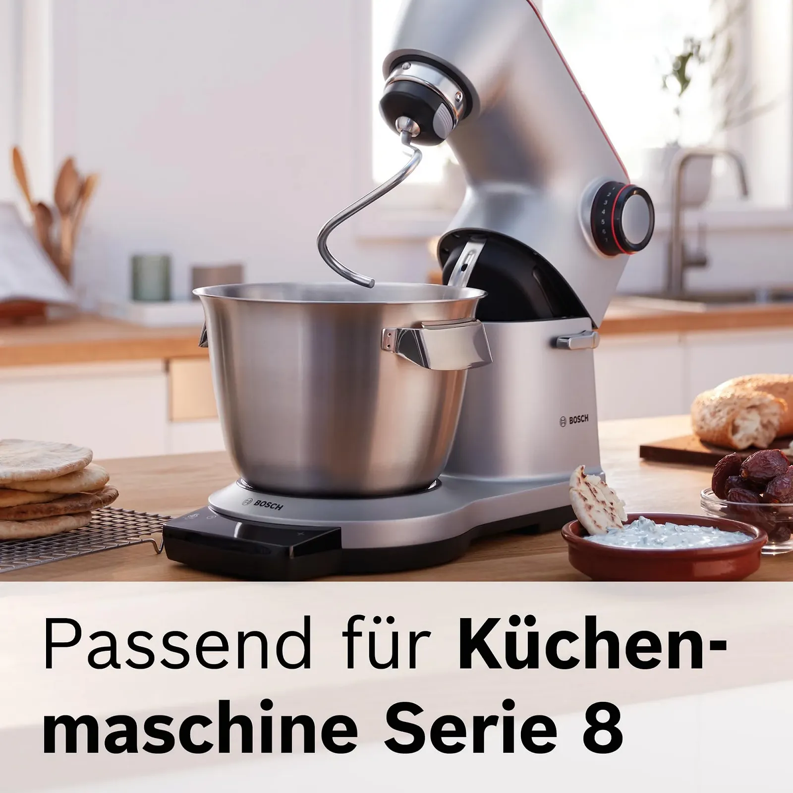 Миска для змішування Bosch MUZ9ER1 з нержавіючої сталі для кухонного комбайна OptiMUM 5.5 л, фото №3 Миска для змішування Bosch MUZ9ER1 з нержавіючої сталі для кухонного комбайна OptiMUM 5.5 л, фото №3