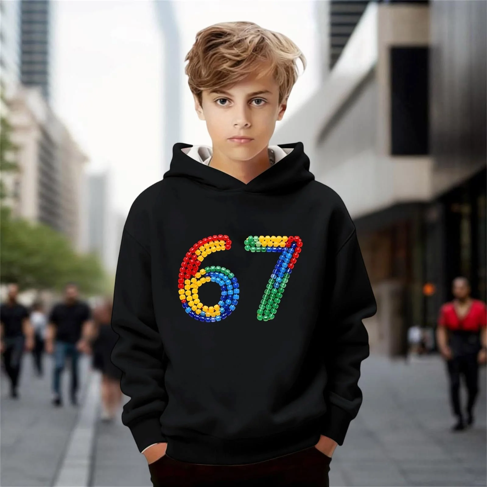 Худи Детский Худи для мальчиков Толстовка для девочек Детская мода Удобный Повседневный Худи Зимний Теплый Милый EIS 67 Принт Дышащий Пуловер Толстовка Флисовая Куртка Свитер с длинными рукавами, фото №3
