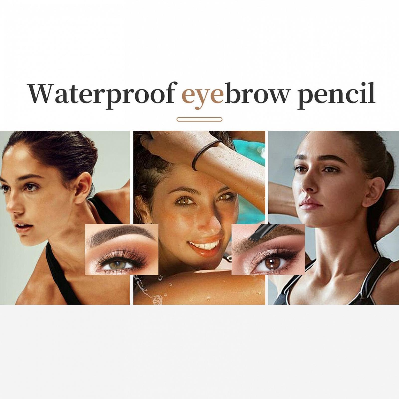 Карандаш для бровей Magic 3D 4 зубчатых наконечника Водонепроницаемый Серый, фото №4