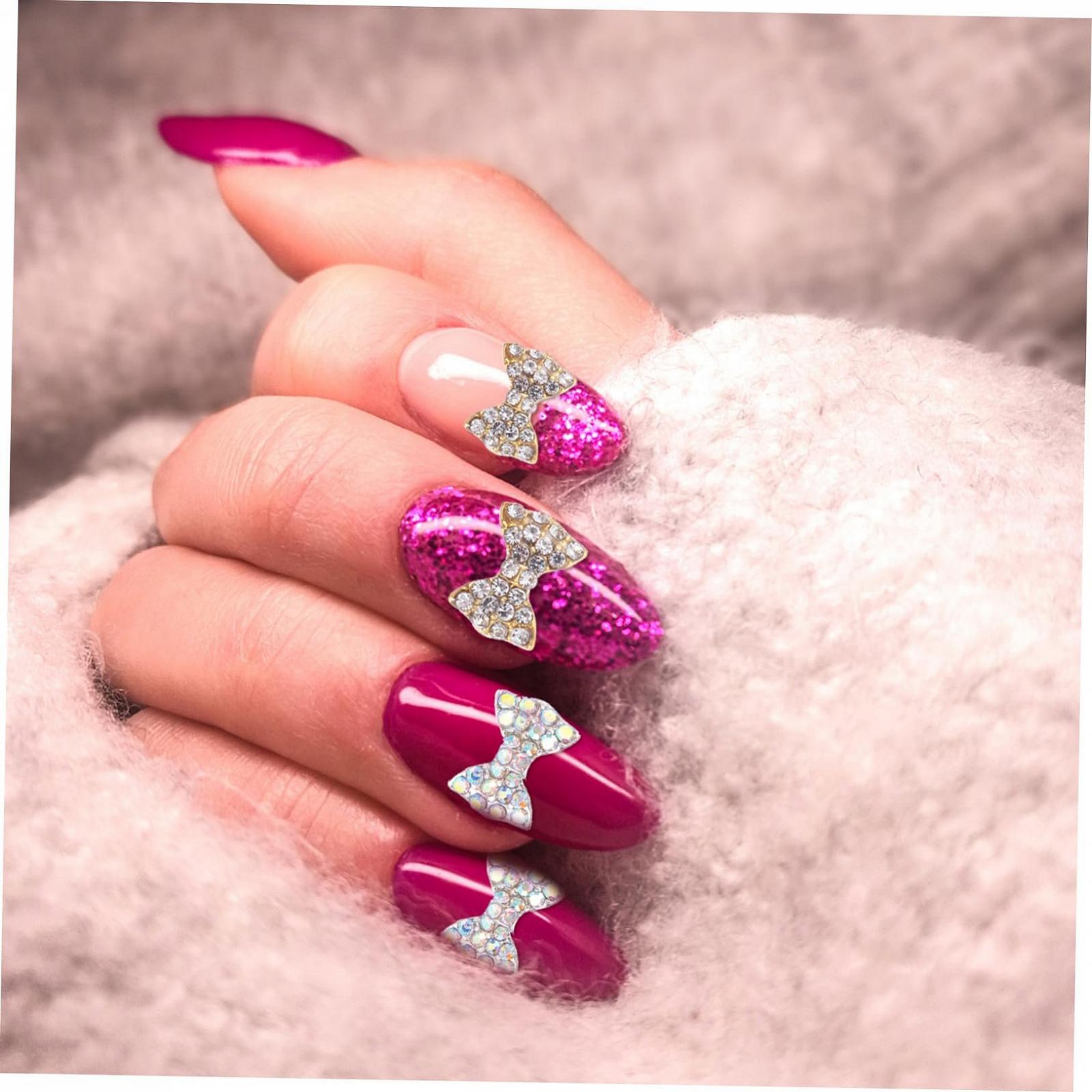 Украшения для ногтей Healeved 3D Бабочки 50 шт Золотистые, фото №9