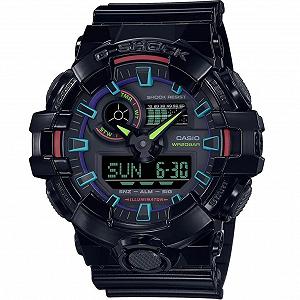 Часы Casio GA-700RGB-1AER, черные, полосатые - Фото 1