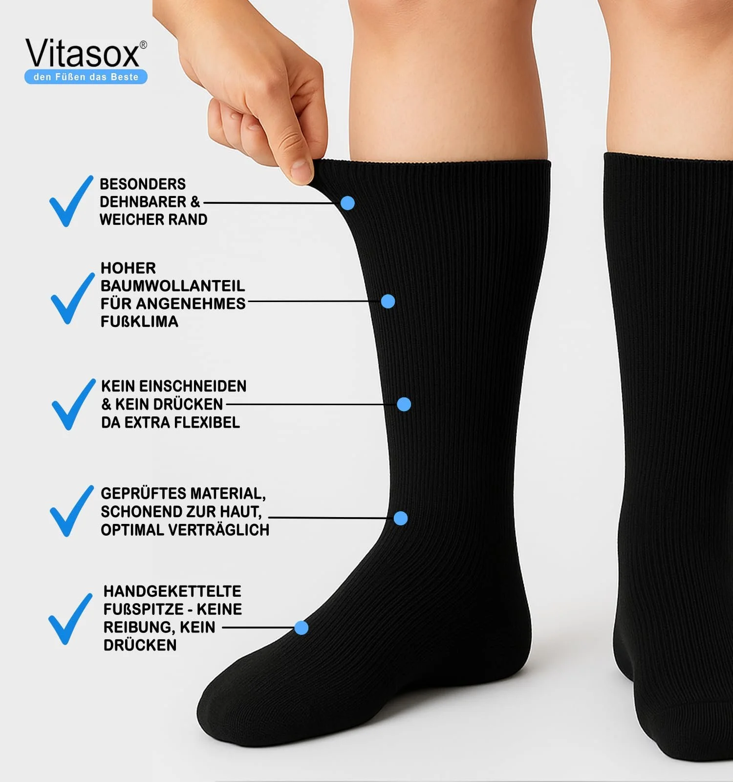 Діабетичні шкарпетки Vitasox Жіночі, фото №7 Діабетичні шкарпетки Vitasox Жіночі, фото №7