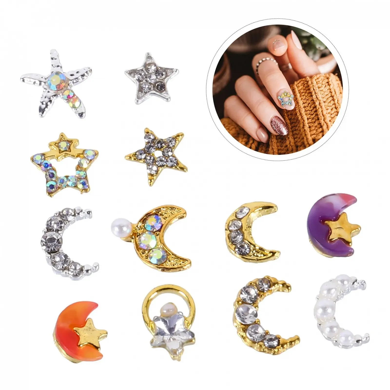 Наклейки для ногтей FRCOLOR 36шт с кристаллами и стразами, коробка для хранения, украшения для ногтей, поделки ручной работы и нейл-арт для женщин и девочек, фото №5