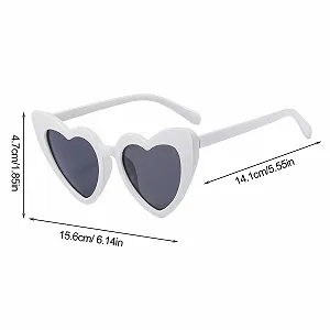 Сонцезахисні окуляри у формі серця SKHAOVS, 70-ті, ретро, білі, любов, котяче око, фестивальні, UV400, 4 шт synthetic.ua - Фото 1