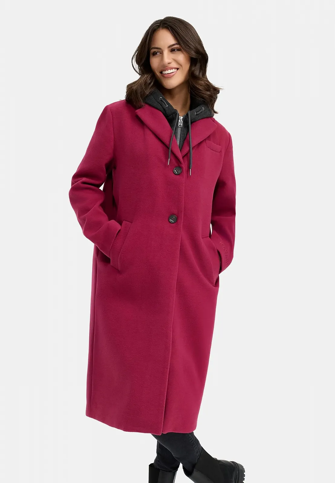 Пальто Navahoo Вовняне Довгий Тренч з Капюшоном, фото №6