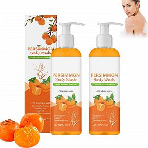 Натуральний гель для душу з хурмою глибоке очищення та зволоження, контроль запаху, для чоловіків та жінок, дорожній розмір, 120 мл / 4 фл. унції (2 шт.) - Фото 1