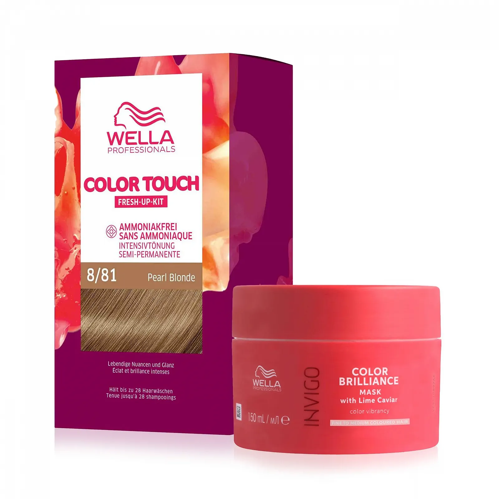 Напівперманентна фарба для волосся без аміаку 8/81 Перлинний блонд (130 мл) та маска для захисту кольору Color Brilliance для тонкого волосся з вітаміном Е (150 мл), фото №1 Напівперманентна фарба для волосся без аміаку 8/81 Перлинний блонд (130 мл) та маска для захисту кольору Color Brilliance для тонкого волосся з вітаміном Е (150 мл), фото №1