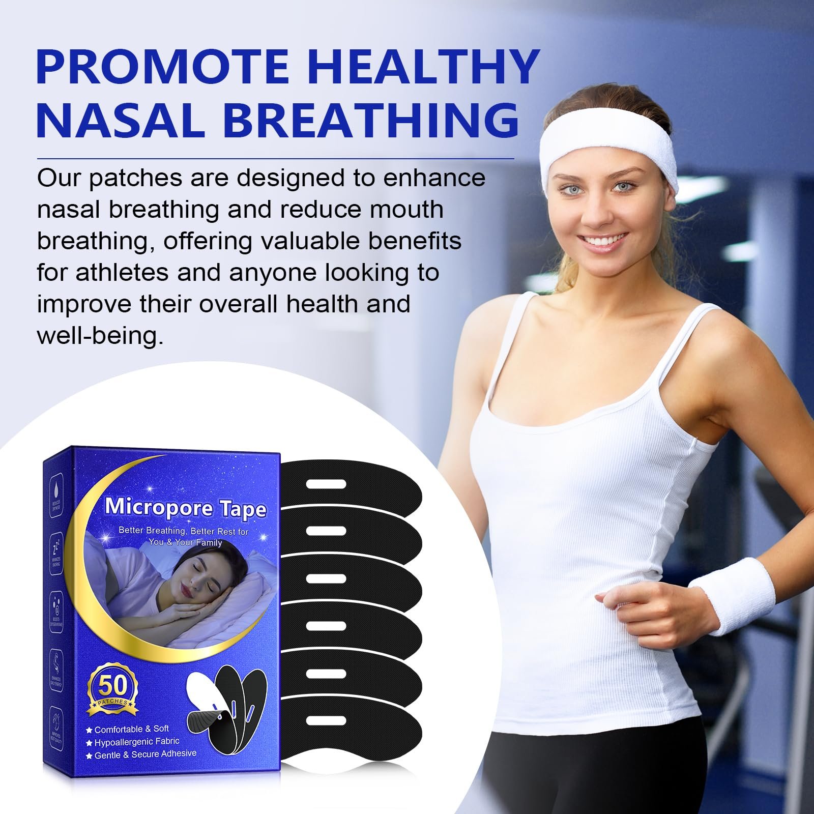 Полоса для рта, Устройство против храпа для уменьшения дыхания ртом, фото №9