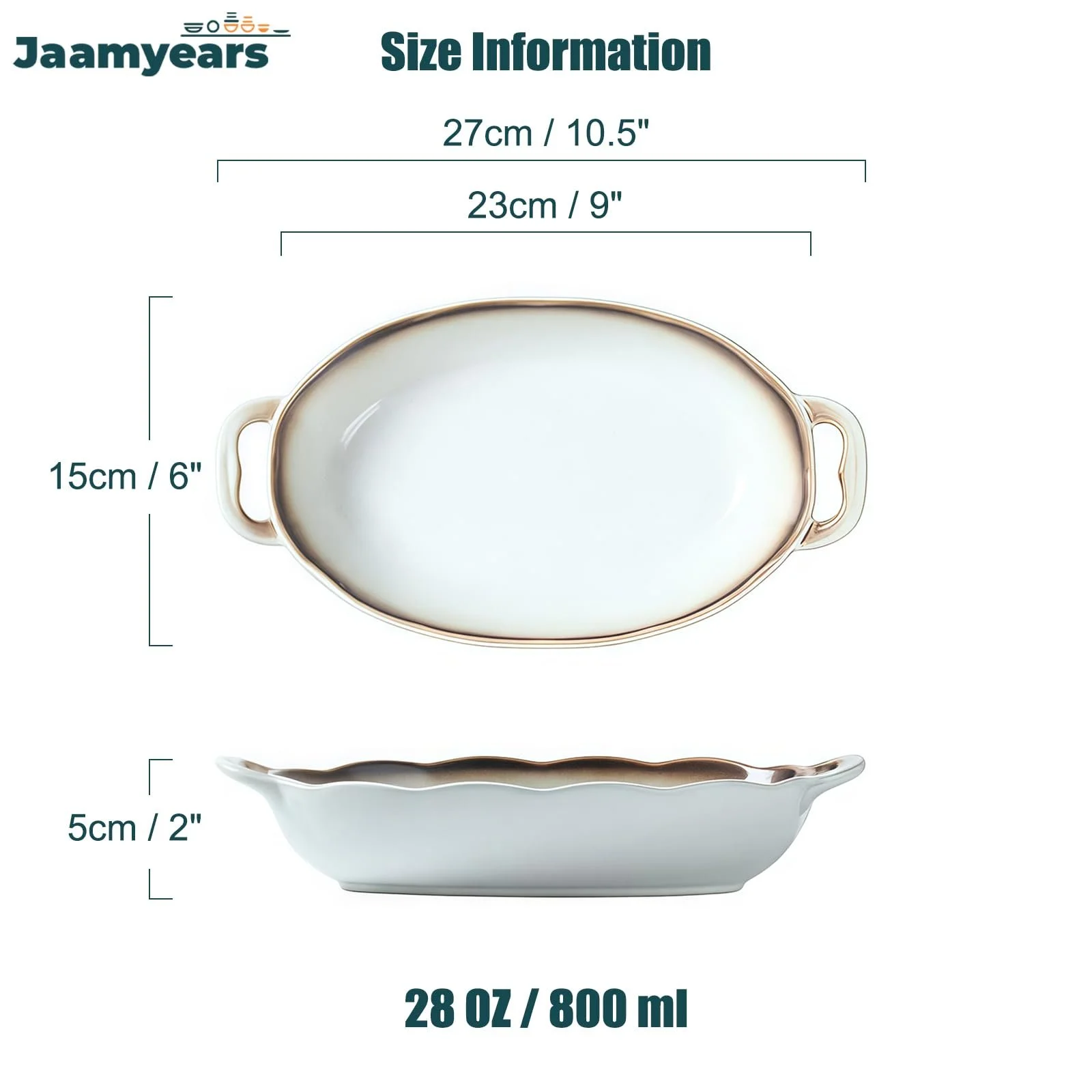 Форма для запікання кругла 800 мл керамічна, фото №2