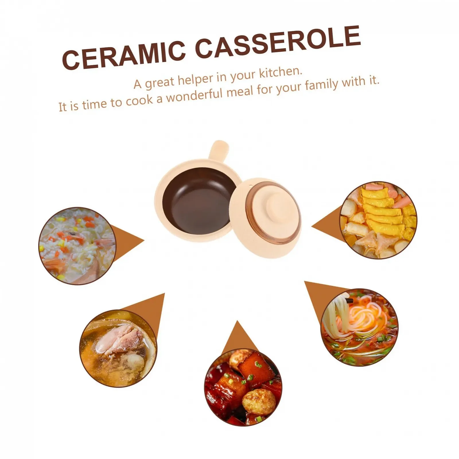 Ківш керамічний з кришкою та однією ручкою Енергоефективний, фото №3