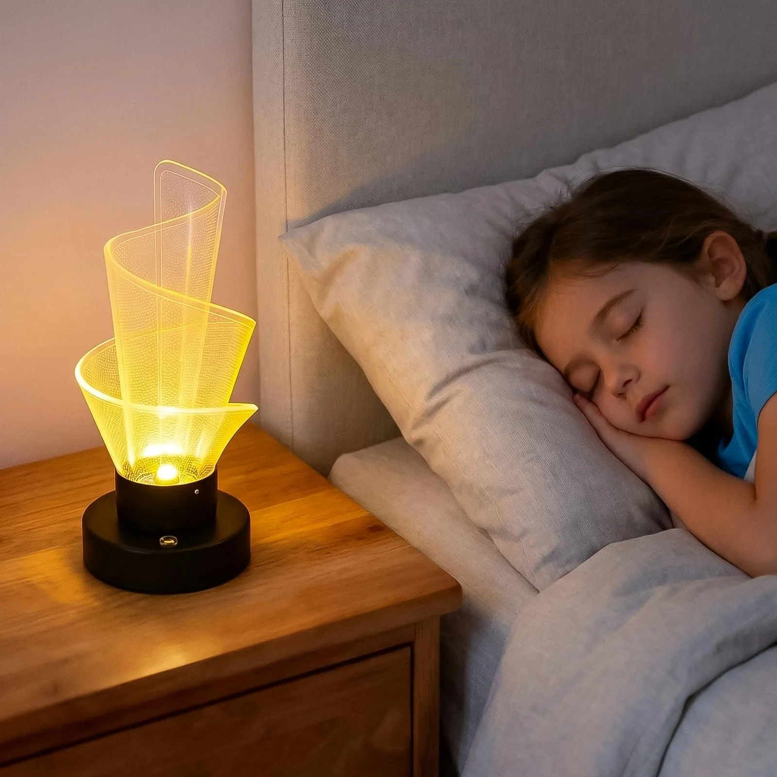 Настільна лампа Acrylic Spiral Dimmable Wireless 3 кольори Чорний, фото №6