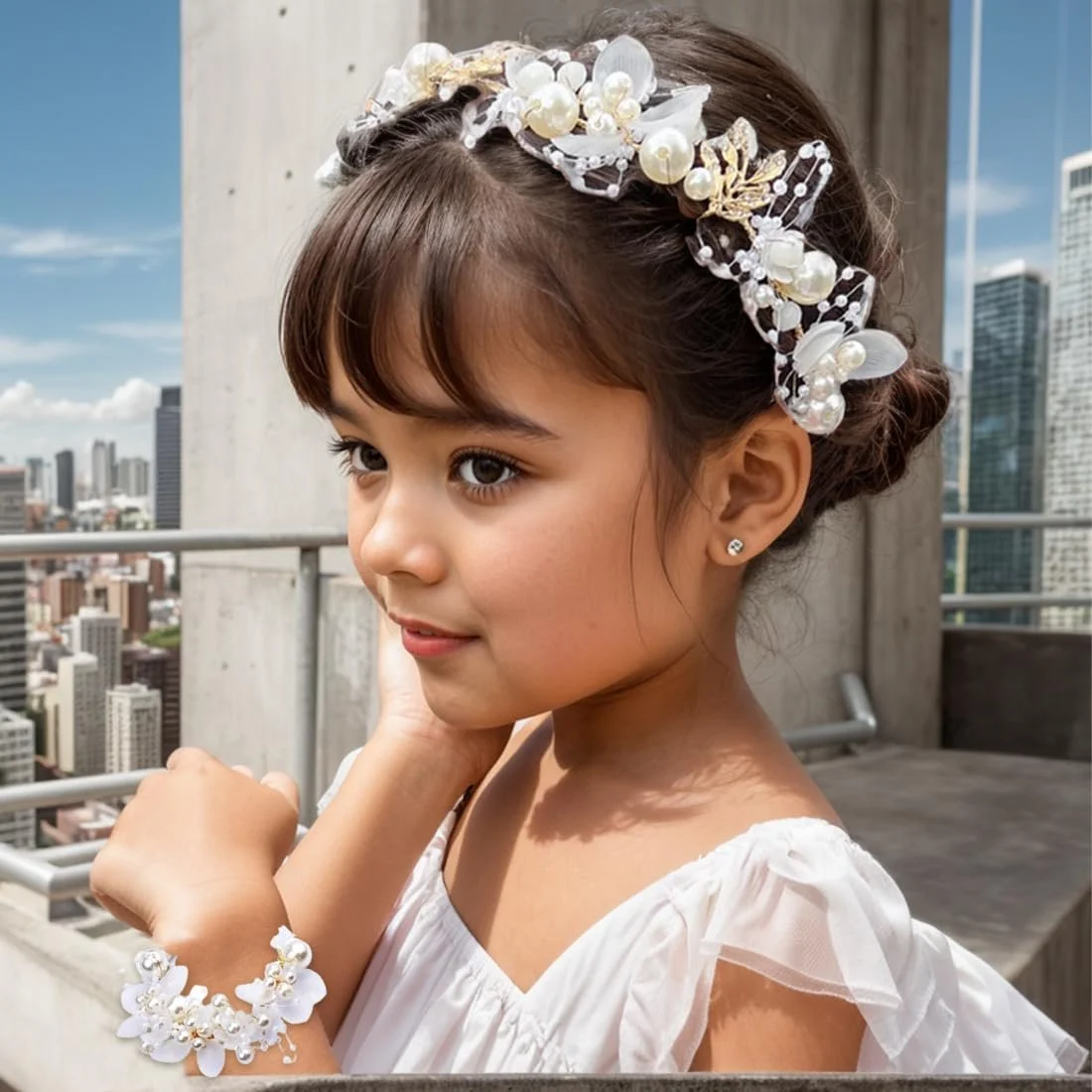 Вінок для волосся з квітами для дівчаток, 1 шт., фото №6