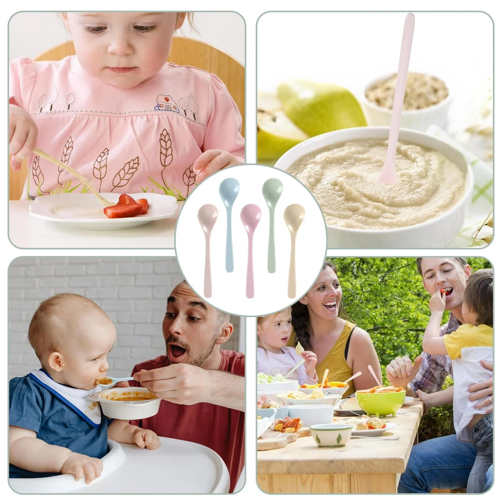 Ложка Пластикова Довга Різнокольорова, 5 шт, фото №6