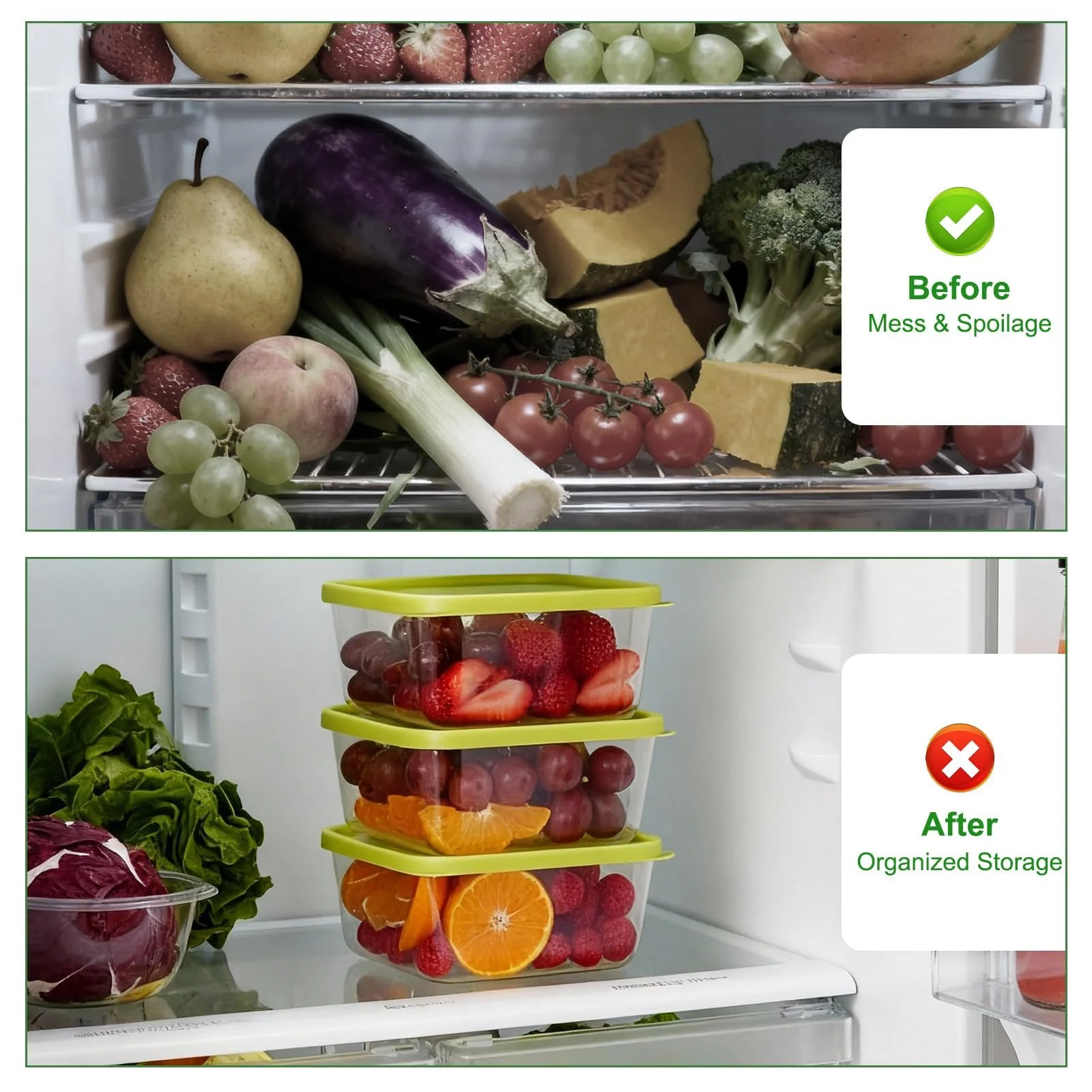 Контейнери для зберігання продуктів Romon 710 мл герметичні для Meal Prep Зелений, фото №7