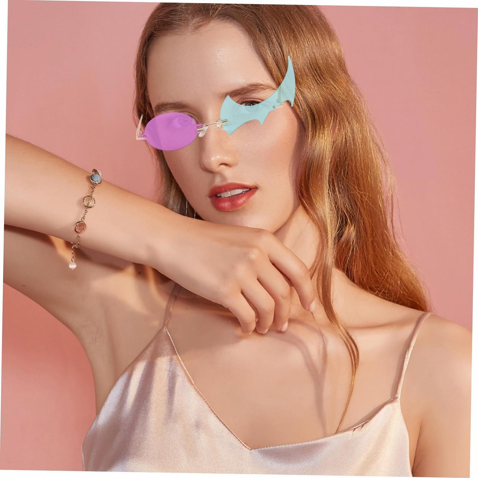 Солнцезащитные очки WRITWAA Без оправы Огни волны PC и металл Зеленый, фото №7