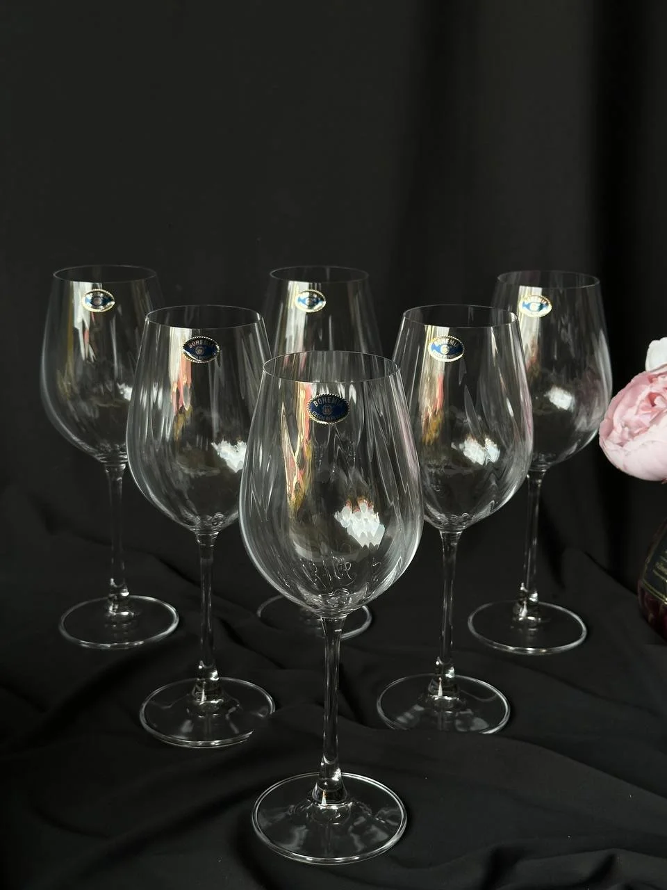 Набір келихів для вина екохрусталь Cora 6 шт, фото №3