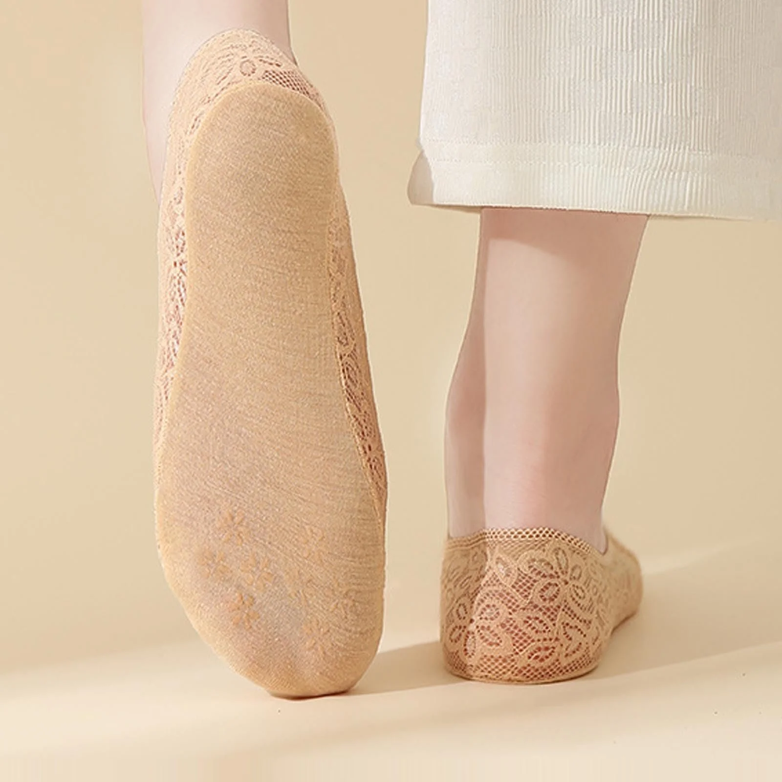 Жіночі невидимі бавовняні шкарпетки для кросівок, дихаючі, 42 - 43, фото №2
