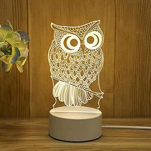 Лампа Mengjay 3D Owl LED для девочки 7 лет synthetic.ua - Фото 1