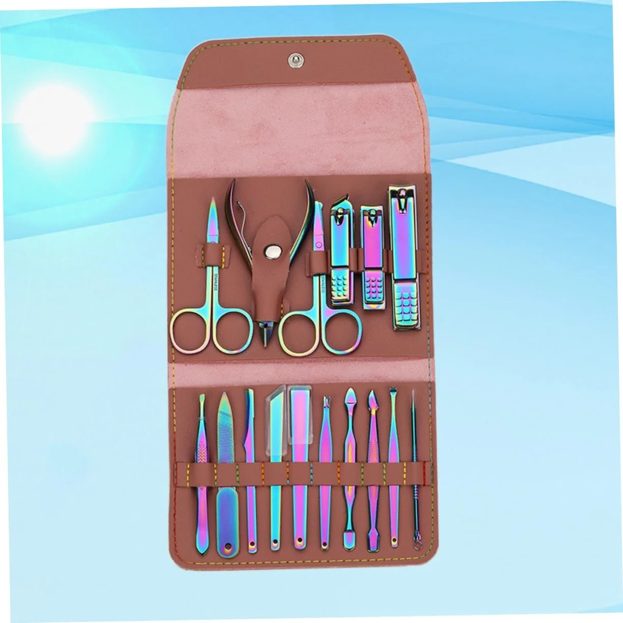 Набір для манікюру та педикюру Healvian Professional,  виготовлені з нержавіючої сталі, для дому та подорожей, фото №5