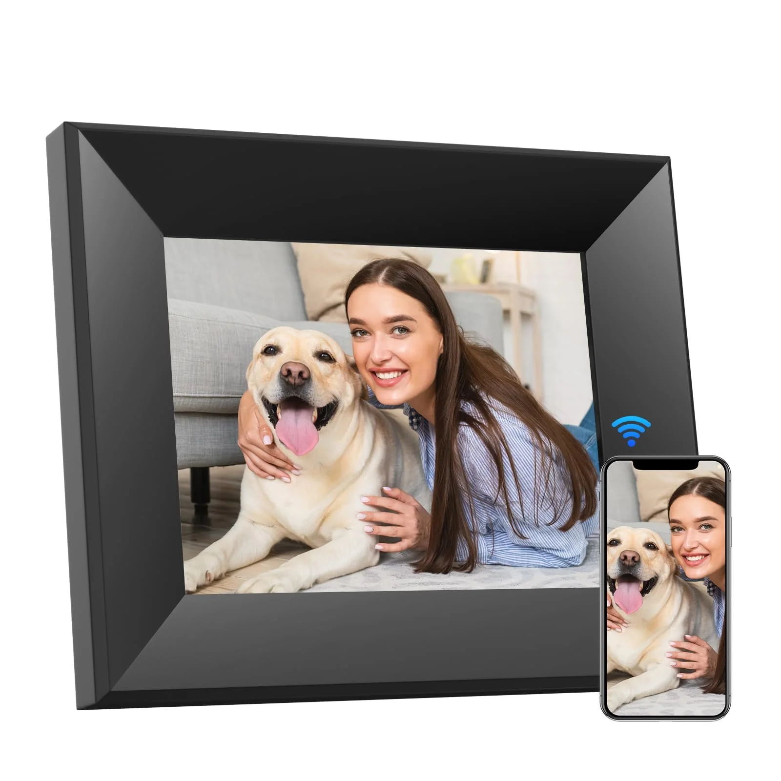 Цифровая фоторамка BWJBSW 8 дюймов HD IPS WiFi 16 GB Wooden, фото №1