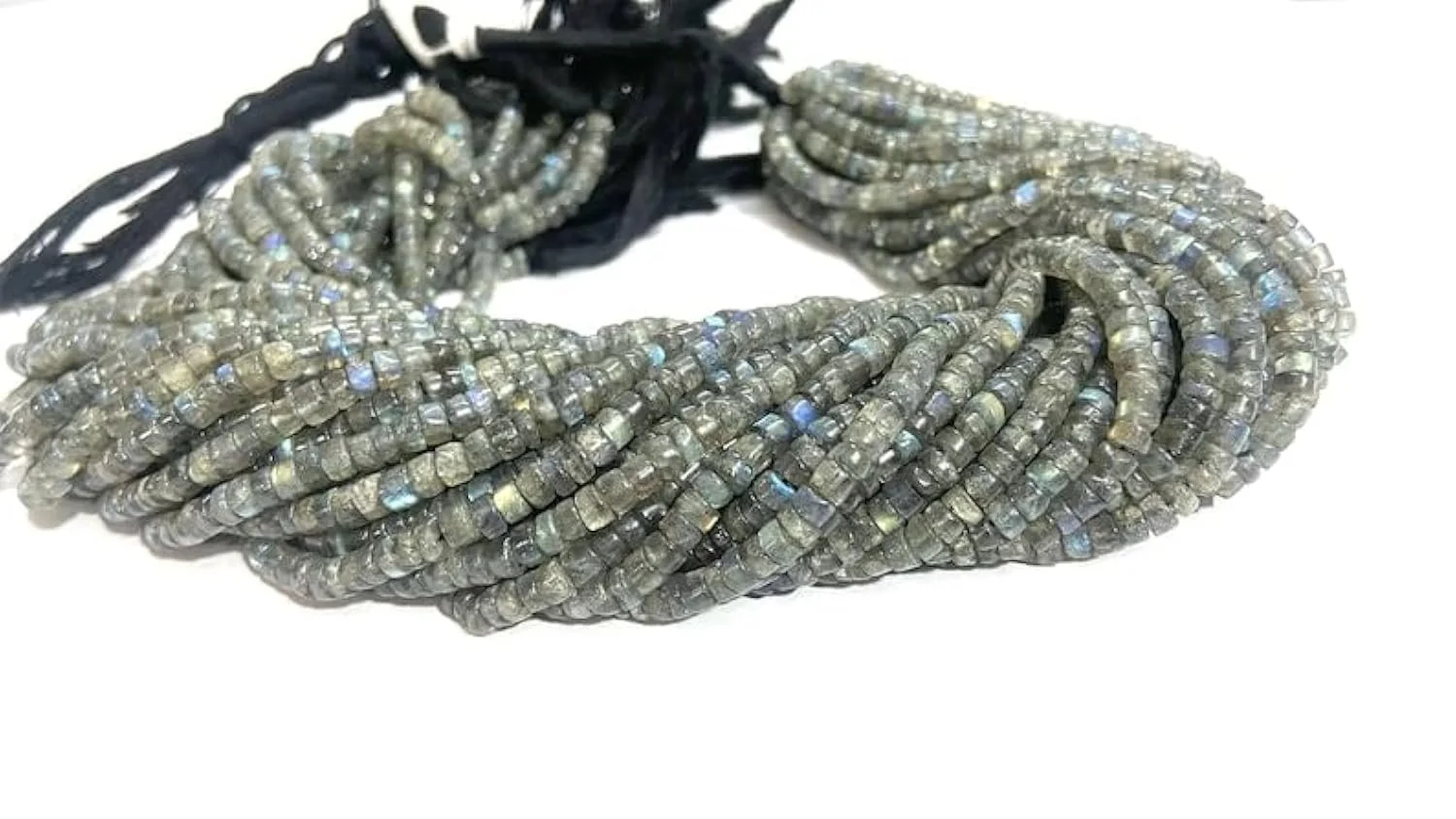 Бусины из Лабрадорита, рондель, гладкие, 4.5 мм, нить длиной 33 см драгоценные камни для ожерелья и браслета, фото №1