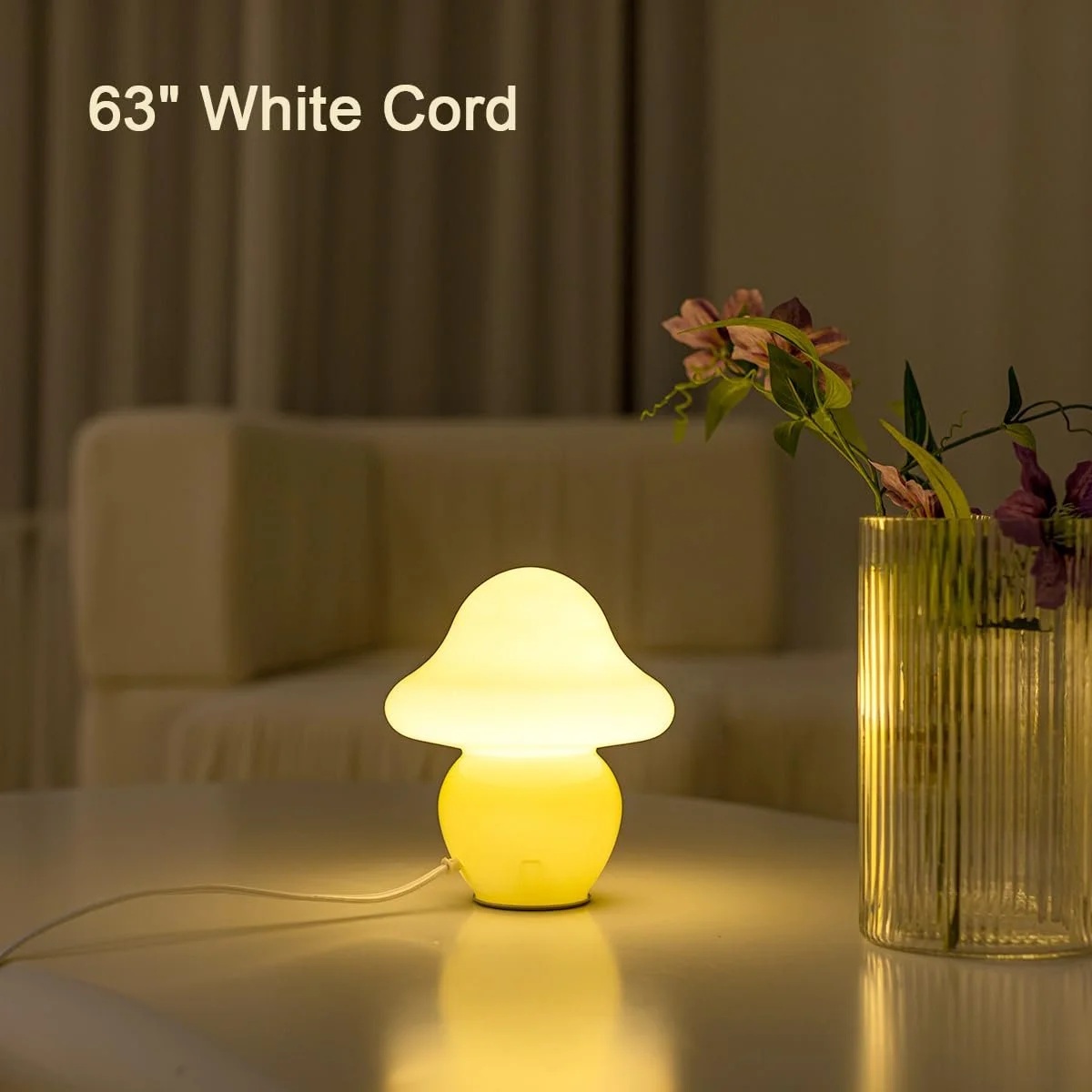 Настільна лампа Mushroom Orange Glass Bedside Yellow, фото №2