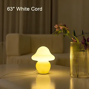 Настільна лампа Mushroom Orange Glass Bedside Yellow synthetic.ua - Фото 1