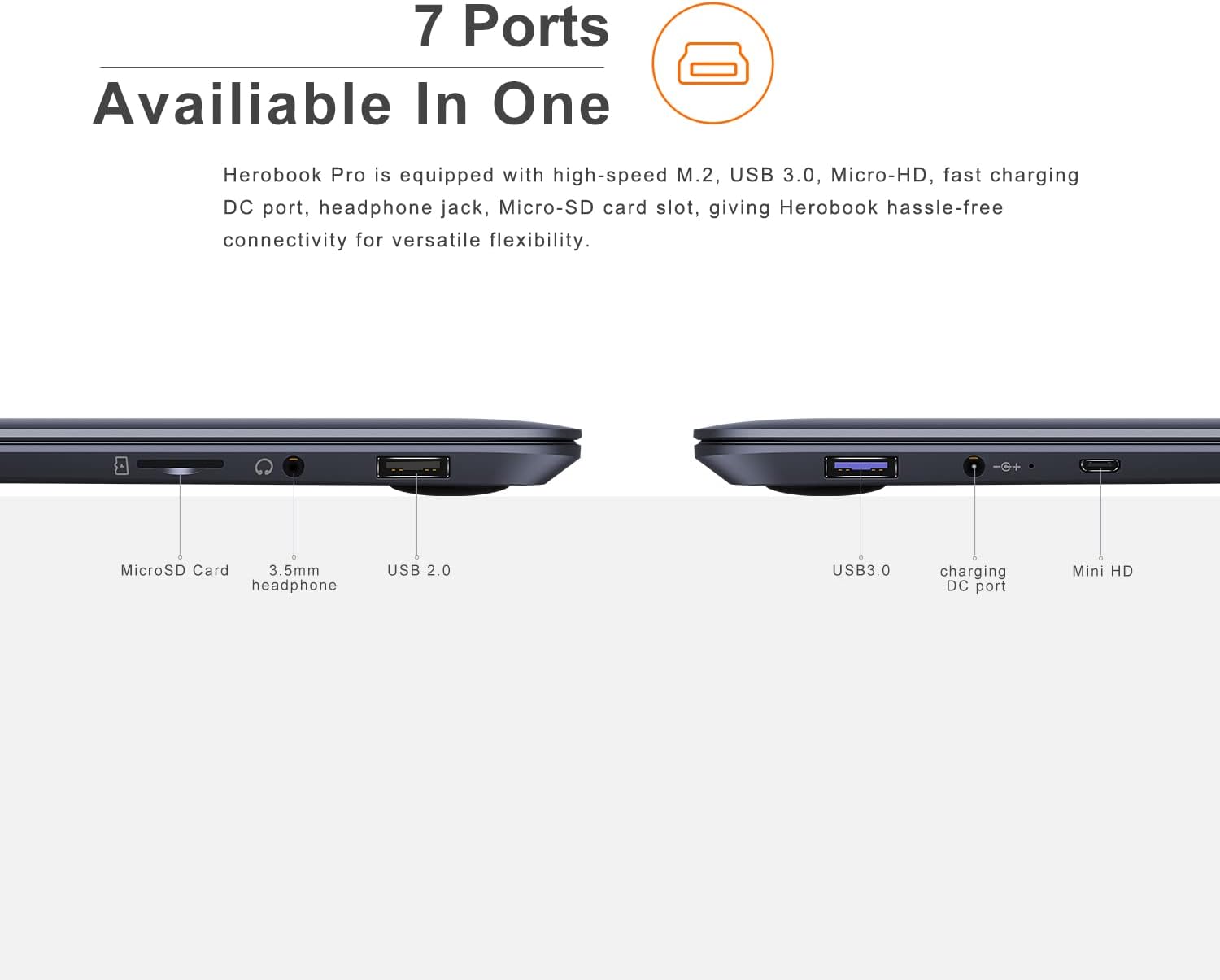 Ноутбук 14.1" CHUWI HeroBook Pro (CWI514) Intel Celeron N4020 RAM 8GB SSD 256GB Windows 11 Home Алюмінієвий корпус (UKR), фото №2