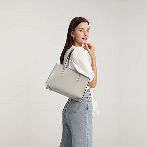 Сумка с ручкой Miss Lulu Ретро 32 x 22 x 10 см, 730 г, серая synthetic.ua - Фото 1
