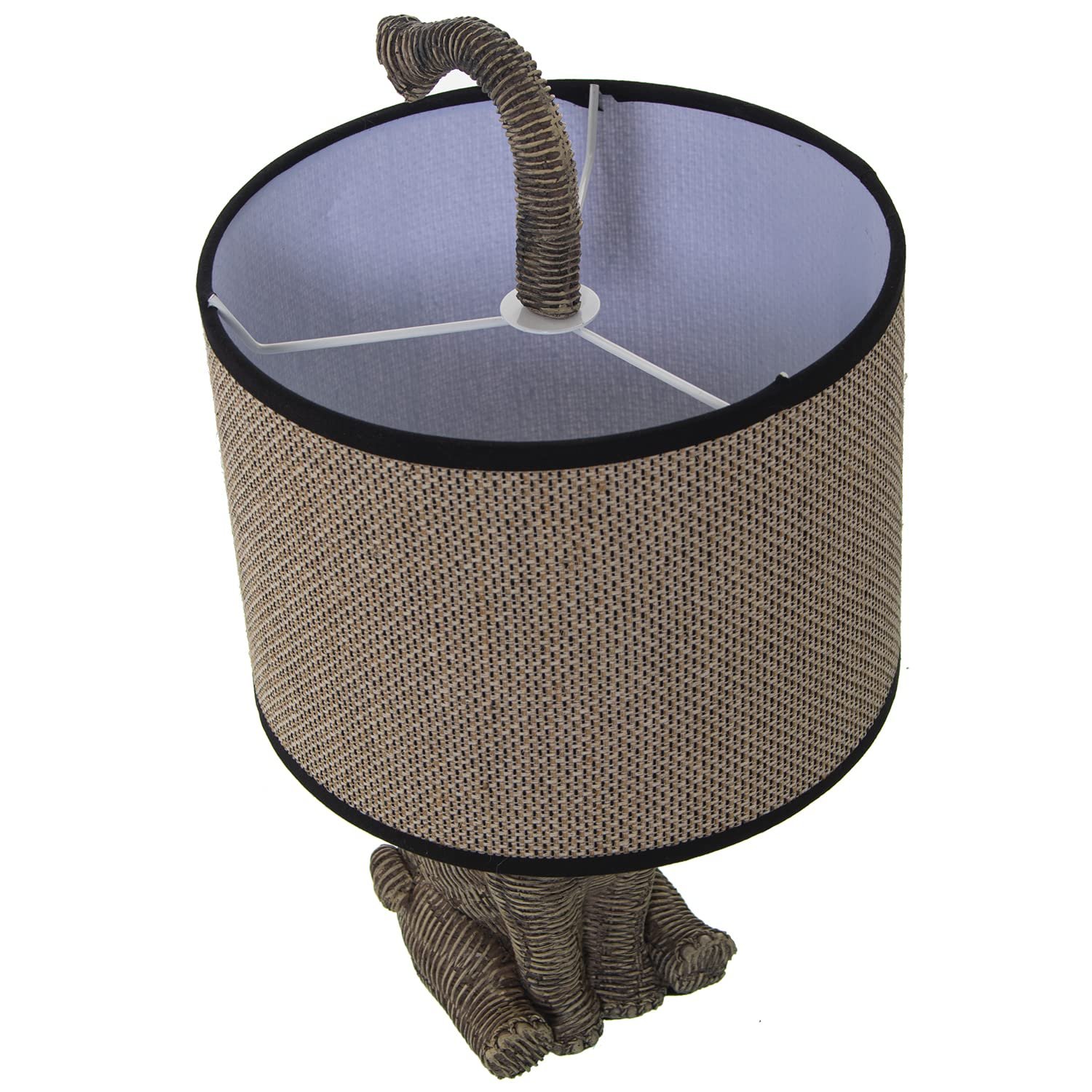 Настільна лампа AlexandreHouse Resin Elephant з лляним абажуром 1xE27 макс. 4 Вт 30 x 37 см, фото №5