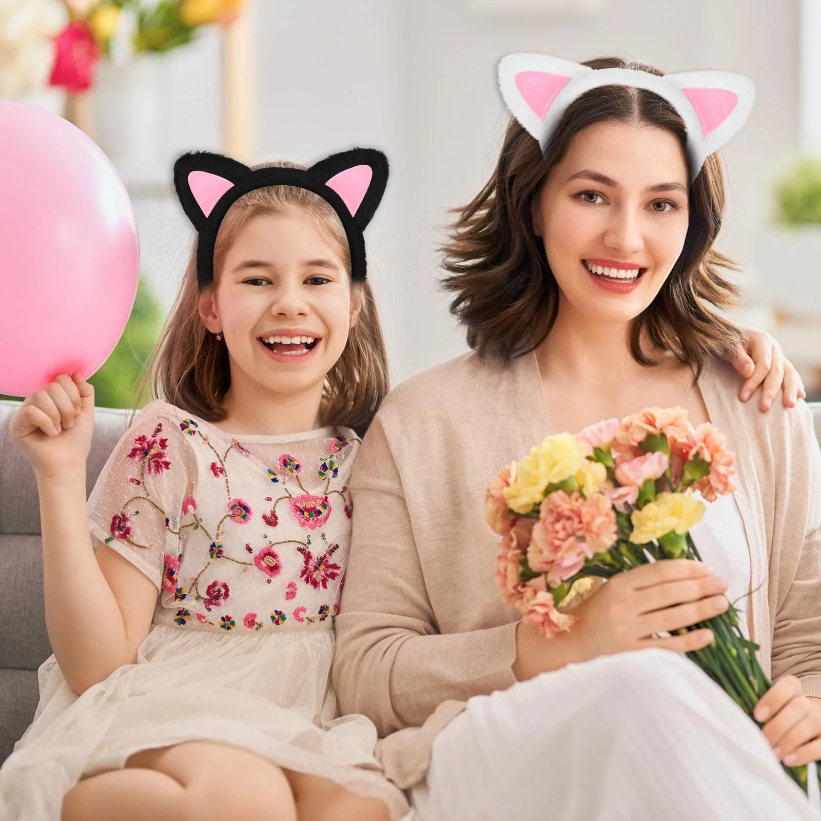 Набір обручів на голову з котячими вушками (2 шт.), фото №6 Набір обручів на голову з котячими вушками (2 шт.), фото №6