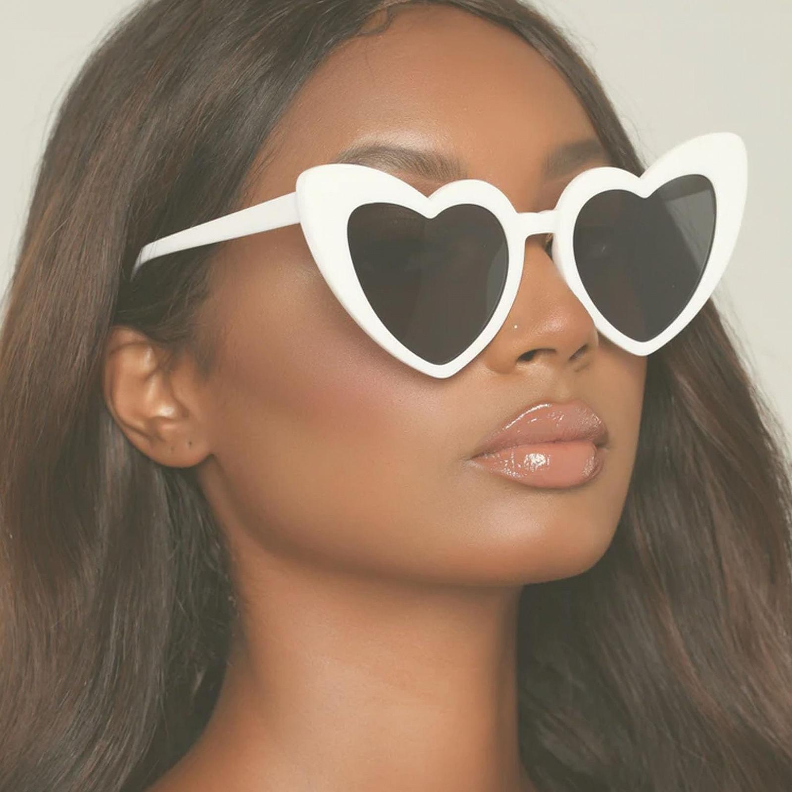 Сонцезахисні окуляри Серце Білий Жіночі Вінтажні у формі серця, фото №6