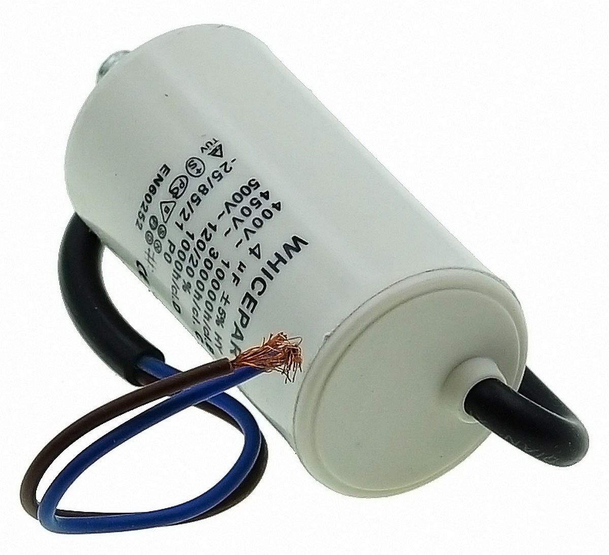 Рабочий конденсатор Whicepart 4мкф 450V провода D34 H64 арт.кон050, фото №3